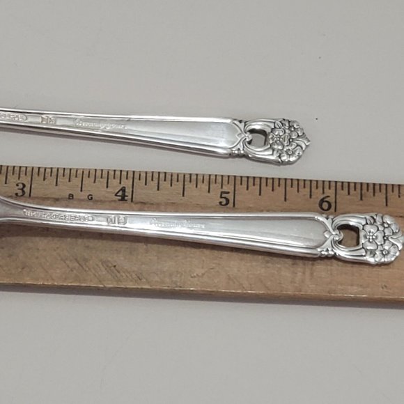 2pc Rogers Bros ETERNALLY YOURS Serving Utensils Sugar Spoon Butter Cheese Knife - Picture 8 of 8